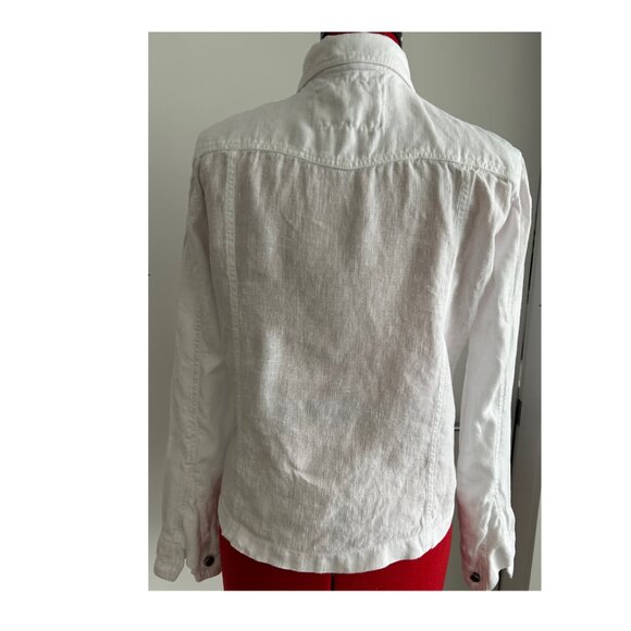 Claudio Milano White Linen Top S - Picture 2 of 11